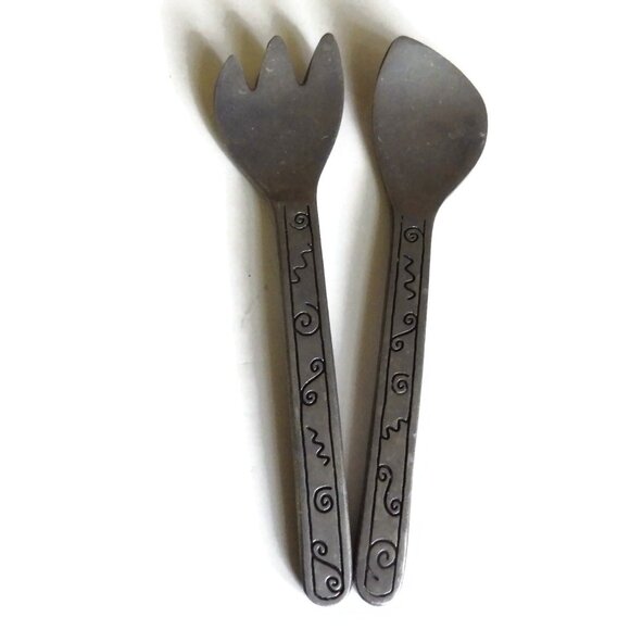 Reggae Wilton Armetale Salad Serving Set/ Fork and Spoon - Picture 2 of 5